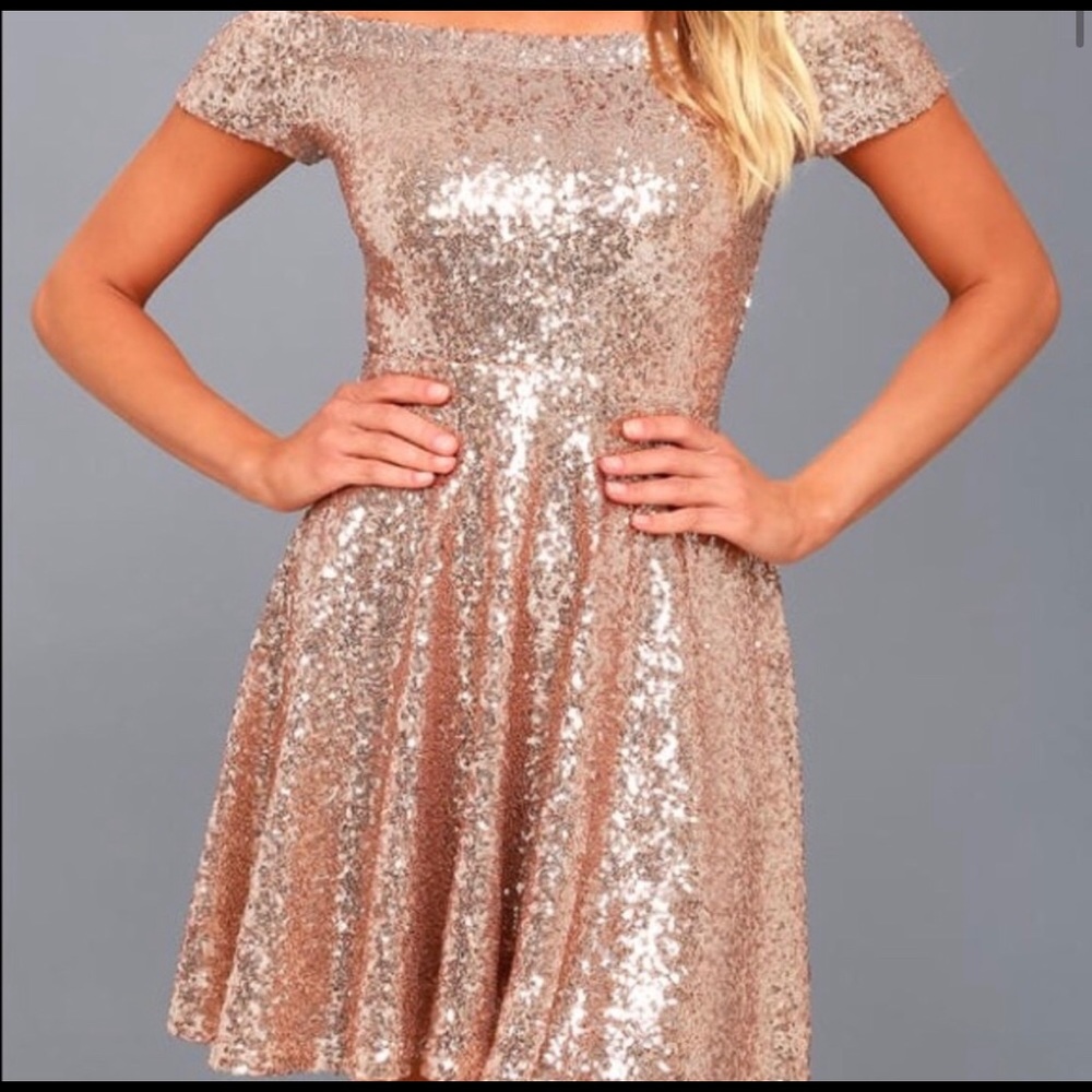 Lulus Dazzle Gold Dress
